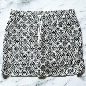 Croft & Barrow Abstract Print Skort Drawstring Activewear Tennis Golf Pickleball